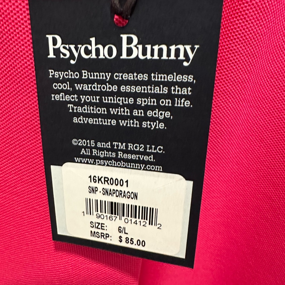 Psycho Bunny Men's Pink Polo Shirt L - Picture 3 of 3
